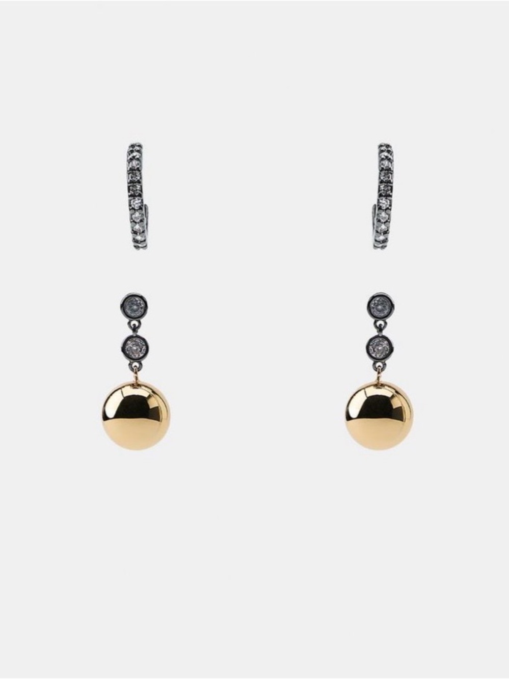 Zara Pack of Golden Shiny Ball Earrings. Brand new!